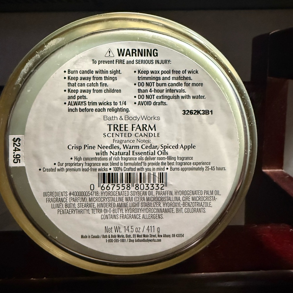 Bath & Body Works “Tree Farm” 3 Wick Scented Candle - Picture 3 of 3